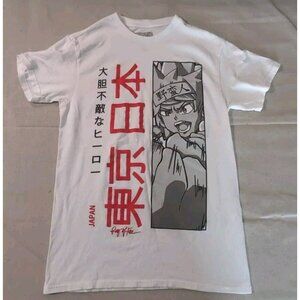 Ring Of Fire Anime Japan White Shirt Sleeve S T-Shirt Small